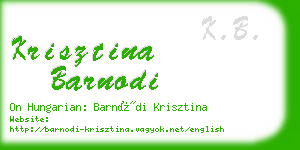 krisztina barnodi business card